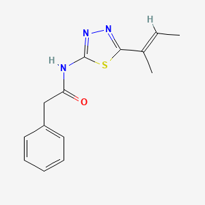 molecular formula C14H15N3OS B5768137 N-[5-[(E)-but-2-en-2-yl]-1,3,4-thiadiazol-2-yl]-2-phenylacetamide 
