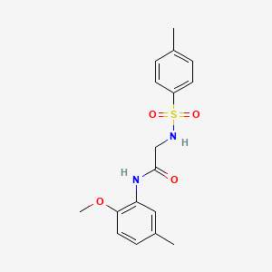 molecular formula C17H20N2O4S B5768250 N-(2-methoxy-5-methylphenyl)-2-[(4-methylphenyl)sulfonylamino]acetamide 