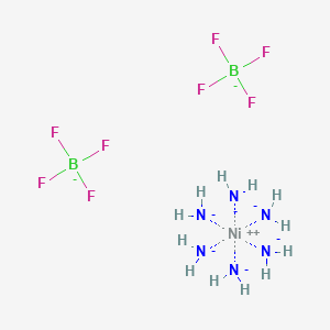 molecular formula B2F8H12N6Ni-6 B576827 Hexaamminenickel(2+) bis(tetrafluoroborate(1-)) CAS No. 13877-20-8
