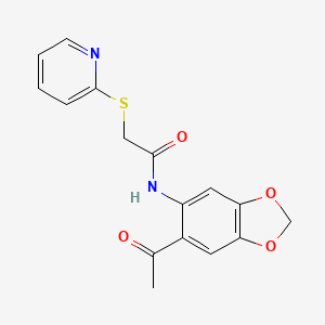 molecular formula C16H14N2O4S B5768419 N-(6-acetyl-1,3-benzodioxol-5-yl)-2-(2-pyridinylthio)acetamide 