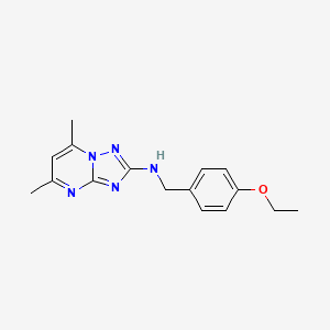 molecular formula C16H19N5O B5768563 N-[(4-ethoxyphenyl)methyl]-5,7-dimethyl-[1,2,4]triazolo[1,5-a]pyrimidin-2-amine 