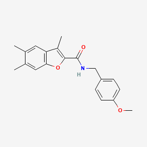 molecular formula C20H21NO3 B5768782 N-[(4-methoxyphenyl)methyl]-3,5,6-trimethyl-1-benzofuran-2-carboxamide 