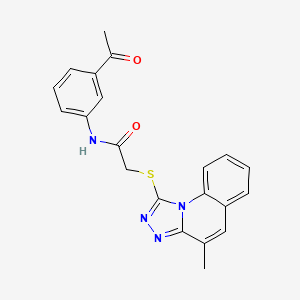 molecular formula C21H18N4O2S B5768789 N-(3-Acetylphenyl)-2-({4-methyl-[1,2,4]triazolo[4,3-A]quinolin-1-YL}sulfanyl)acetamide 