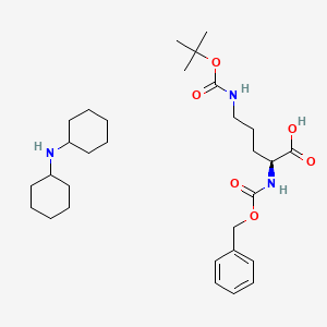 molecular formula C30H49N3O6 B576882 N-cyclohexylcyclohexanamine;(2S)-5-[(2-methylpropan-2-yl)oxycarbonylamino]-2-(phenylmethoxycarbonylamino)pentanoic acid CAS No. 13665-13-9