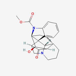 molecular formula C22H24N2O4 B576886 methyl (1R,2S,3R,11S,12R,13R,15R)-12-hydroxy-14-oxo-10,17-diazaheptacyclo[9.9.2.01,13.02,17.03,11.03,15.04,9]docosa-4,6,8-triene-10-carboxylate CAS No. 14058-43-6