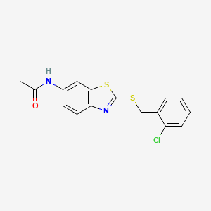 molecular formula C16H13ClN2OS2 B5768872 N-{2-[(2-chlorobenzyl)sulfanyl]-1,3-benzothiazol-6-yl}acetamide 