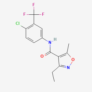 molecular formula C14H12ClF3N2O2 B5768892 N-[4-CHLORO-3-(TRIFLUOROMETHYL)PHENYL]-3-ETHYL-5-METHYL-12-OXAZOLE-4-CARBOXAMIDE 