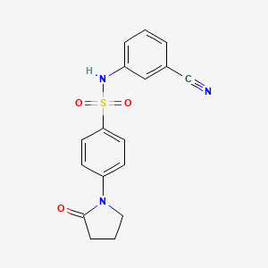 molecular formula C17H15N3O3S B5768959 N-(3-cyanophenyl)-4-(2-oxopyrrolidin-1-yl)benzenesulfonamide 