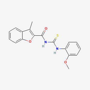 molecular formula C18H16N2O3S B5768967 N-[(2-methoxyphenyl)carbamothioyl]-3-methyl-1-benzofuran-2-carboxamide 