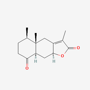 molecular formula C15H20O3 B576899 (4aS,5R,8aR,9aS)-3,4a,5-trimethyl-5,6,7,8a,9,9a-hexahydro-4H-benzo[f][1]benzofuran-2,8-dione CAS No. 12656-97-2