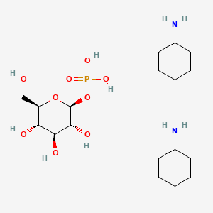 molecular formula C18H39N2O9P B576904 beta-D-Glucose 1-phosphate bis(cyclohexylammonium) salt CAS No. 14034-70-9