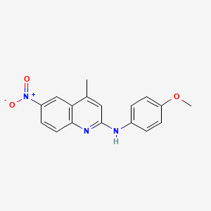 molecular formula C17H15N3O3 B5769059 N-(4-methoxyphenyl)-4-methyl-6-nitroquinolin-2-amine 