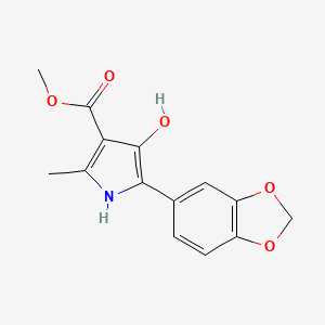 molecular formula C14H13NO5 B5769212 METHYL 5-(2H-1,3-BENZODIOXOL-5-YL)-4-HYDROXY-2-METHYL-1H-PYRROLE-3-CARBOXYLATE 