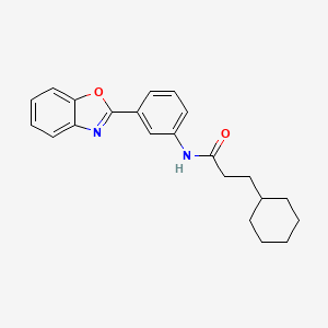 molecular formula C22H24N2O2 B5769282 N-[3-(1,3-benzoxazol-2-yl)phenyl]-3-cyclohexylpropanamide 