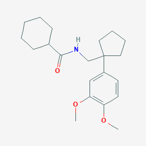 molecular formula C21H31NO3 B5769298 N-[[1-(3,4-dimethoxyphenyl)cyclopentyl]methyl]cyclohexanecarboxamide 
