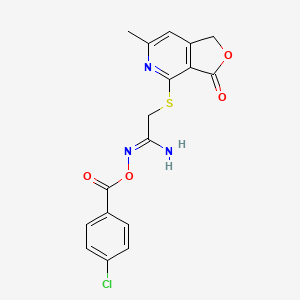 N'-[(4-chlorobenzoyl)oxy]-2-[(6-methyl-3-oxo-1,3-dihydrofuro[3,4-c]pyridin-4-yl)thio]ethanimidamide