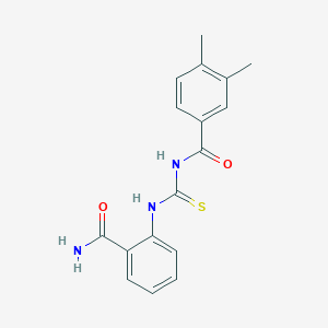molecular formula C17H17N3O2S B5769356 N-[(2-carbamoylphenyl)carbamothioyl]-3,4-dimethylbenzamide 