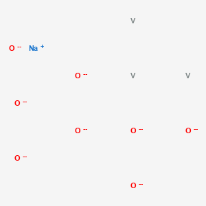 molecular formula NaO8V3-15 B576940 Sodium trivanadium octaoxide CAS No. 12026-08-3
