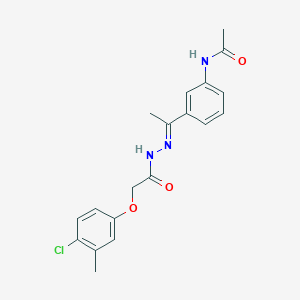 molecular formula C19H20ClN3O3 B5769449 N-(3-{N-[(4-chloro-3-methylphenoxy)acetyl]ethanehydrazonoyl}phenyl)acetamide 