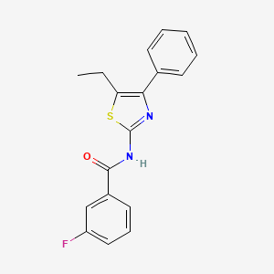 molecular formula C18H15FN2OS B5769511 N-(5-ethyl-4-phenyl-1,3-thiazol-2-yl)-3-fluorobenzamide 
