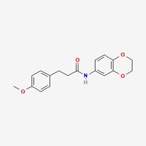 molecular formula C18H19NO4 B5769516 N-(2,3-dihydro-1,4-benzodioxin-6-yl)-3-(4-methoxyphenyl)propanamide 