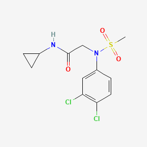 molecular formula C12H14Cl2N2O3S B5769568 N~1~-cyclopropyl-N~2~-(3,4-dichlorophenyl)-N~2~-(methylsulfonyl)glycinamide 