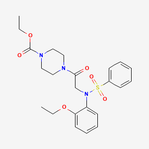 molecular formula C23H29N3O6S B5769575 ethyl 4-[2-[N-(benzenesulfonyl)-2-ethoxyanilino]acetyl]piperazine-1-carboxylate 