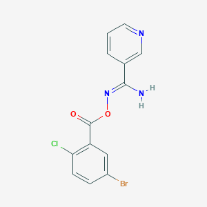 molecular formula C13H9BrClN3O2 B5769710 N'-[(5-bromo-2-chlorobenzoyl)oxy]-3-pyridinecarboximidamide 