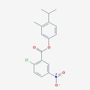 molecular formula C17H16ClNO4 B5769729 (3-Methyl-4-propan-2-ylphenyl) 2-chloro-5-nitrobenzoate 