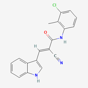 molecular formula C19H14ClN3O B5769736 N-(3-chloro-2-methylphenyl)-2-cyano-3-(1H-indol-3-yl)acrylamide 