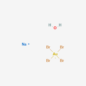 molecular formula AuBr4H2NaO B576975 Sodium tetrabromoaurate(III) hydrate CAS No. 10378-49-1