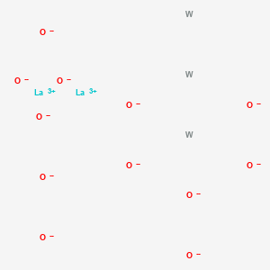 molecular formula La2O12W3-18 B576977 Dilanthanum tritungsten dodecaoxide CAS No. 13939-41-8