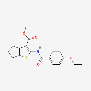 molecular formula C18H19NO4S B5769800 METHYL 2-(4-ETHOXYBENZAMIDO)-4H,5H,6H-CYCLOPENTA[B]THIOPHENE-3-CARBOXYLATE 