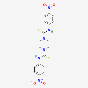 molecular formula C18H18N6O4S2 B5769834 N,N'-bis(4-nitrophenyl)piperazine-1,4-dicarbothioamide 