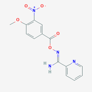 molecular formula C14H12N4O5 B5769881 N'-[(4-methoxy-3-nitrobenzoyl)oxy]-2-pyridinecarboximidamide 