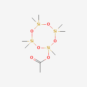 molecular formula C9H24O6Si4 B577005 Acetoxyheptamethylcyclotetrasiloxane CAS No. 14697-86-0