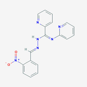molecular formula C18H14N6O2 B5770089 N-[(E)-(2-nitrophenyl)methylideneamino]-N'-pyridin-2-ylpyridine-2-carboximidamide 