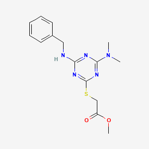 molecular formula C15H19N5O2S B5770096 methyl {[4-(benzylamino)-6-(dimethylamino)-1,3,5-triazin-2-yl]thio}acetate 