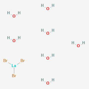 molecular formula Br3H14LaO7 B577012 Lanthanum(III) bromide heptahydrate CAS No. 13465-19-5