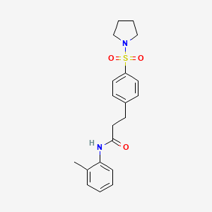 molecular formula C20H24N2O3S B5770244 N-(2-METHYLPHENYL)-3-[4-(PYRROLIDINE-1-SULFONYL)PHENYL]PROPANAMIDE 