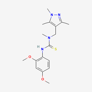 molecular formula C17H24N4O2S B5770355 N'-(2,4-dimethoxyphenyl)-N-methyl-N-[(1,3,5-trimethyl-1H-pyrazol-4-yl)methyl]thiourea 