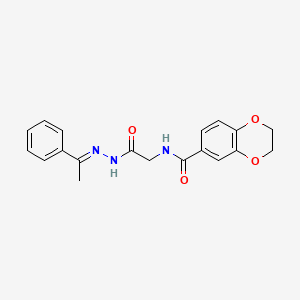 molecular formula C19H19N3O4 B5770374 N-[2-oxo-2-[(2E)-2-(1-phenylethylidene)hydrazinyl]ethyl]-2,3-dihydro-1,4-benzodioxine-6-carboxamide 