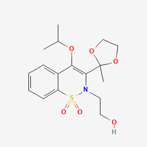 2-(2-Hydroxyethyl)-3-(2-methyl-1,3-dioxolan-2-yl)-4-[(propan-2-yl)oxy]-1lambda~6~,2-benzothiazine-1,1(2H)-dione