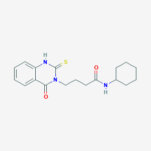 molecular formula C18H23N3O2S B5770574 N-cyclohexyl-4-(4-oxo-2-thioxo-1,4-dihydro-3(2H)-quinazolinyl)butanamide 