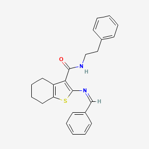 molecular formula C24H24N2OS B5770697 N-(2-PHENYLETHYL)-2-{[(Z)-PHENYLMETHYLENE]AMINO}-4,5,6,7-TETRAHYDRO-1-BENZOTHIOPHENE-3-CARBOXAMIDE 
