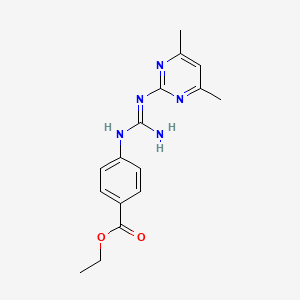 molecular formula C16H19N5O2 B5770742 ethyl 4-[N'-(4,6-dimethylpyrimidin-2-yl)carbamimidamido]benzoate 