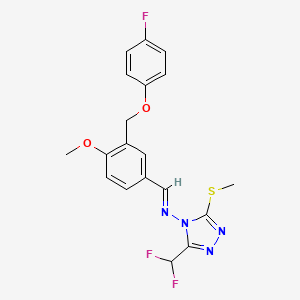 molecular formula C19H17F3N4O2S B5770789 N-[3-(DIFLUOROMETHYL)-5-(METHYLSULFANYL)-4H-1,2,4-TRIAZOL-4-YL]-N-((E)-1-{3-[(4-FLUOROPHENOXY)METHYL]-4-METHOXYPHENYL}METHYLIDENE)AMINE 