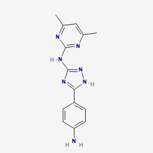 molecular formula C14H15N7 B5771072 N-[5-(4-aminophenyl)-1H-1,2,4-triazol-3-yl]-4,6-dimethylpyrimidin-2-amine 