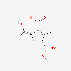 molecular formula C12H14O5 B577109 dimethyl (5Z)-5-(1-hydroxyethylidene)-2-methylcyclopenta-1,3-diene-1,3-dicarboxylate CAS No. 14374-51-7