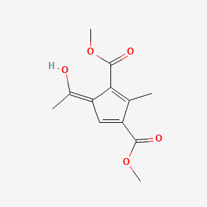 molecular formula C12H14O5 B577109 5-(1-Hydroxyethylidene)-2-methyl-1,3-cyclopentadiene-1,3-dicarboxylic acid dimethyl ester CAS No. 14374-51-7